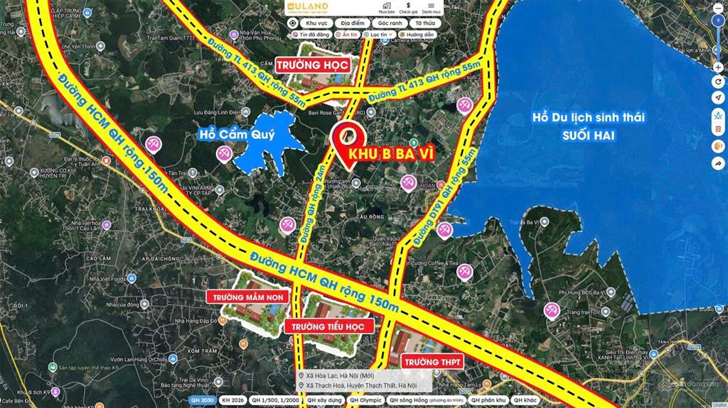 Đất ba vì hà nội trung tâm du lịch hồ suối hai, tiềm năng tăng giá cao chỉ từ nhỉnh 1 tỷ.