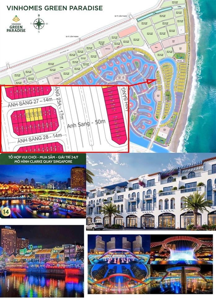 Nhà phố vinhomes green paradise chỉ 9,x tỷ, ngay khu phố chợ đêm cosmo bay, lời ngay 30%