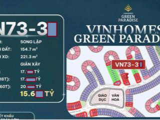 Biệt thự song lập có bãi tắm sau nhà. giá 15.6 tỷ. tương đương giá nhà phố đường tương lai.