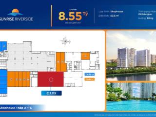 Bán shophouse sunrise riverside 62.6m² đối diện hồ bơi giá 8.55 tỷ