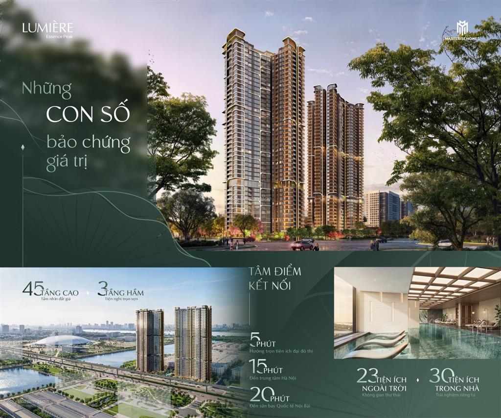 Lumiere essence peak view hồ 32ha vinhomes global gate cổ loa