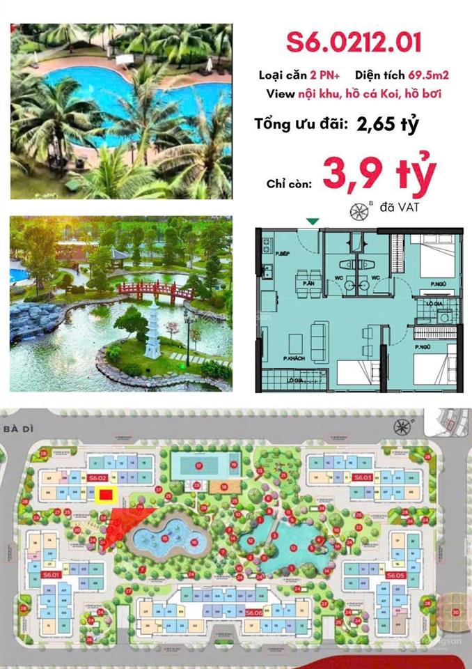 Căn hộ 2pn+ origami giá chạm đáy chỉ 3.9 tỷ ký trực tiếp cđt