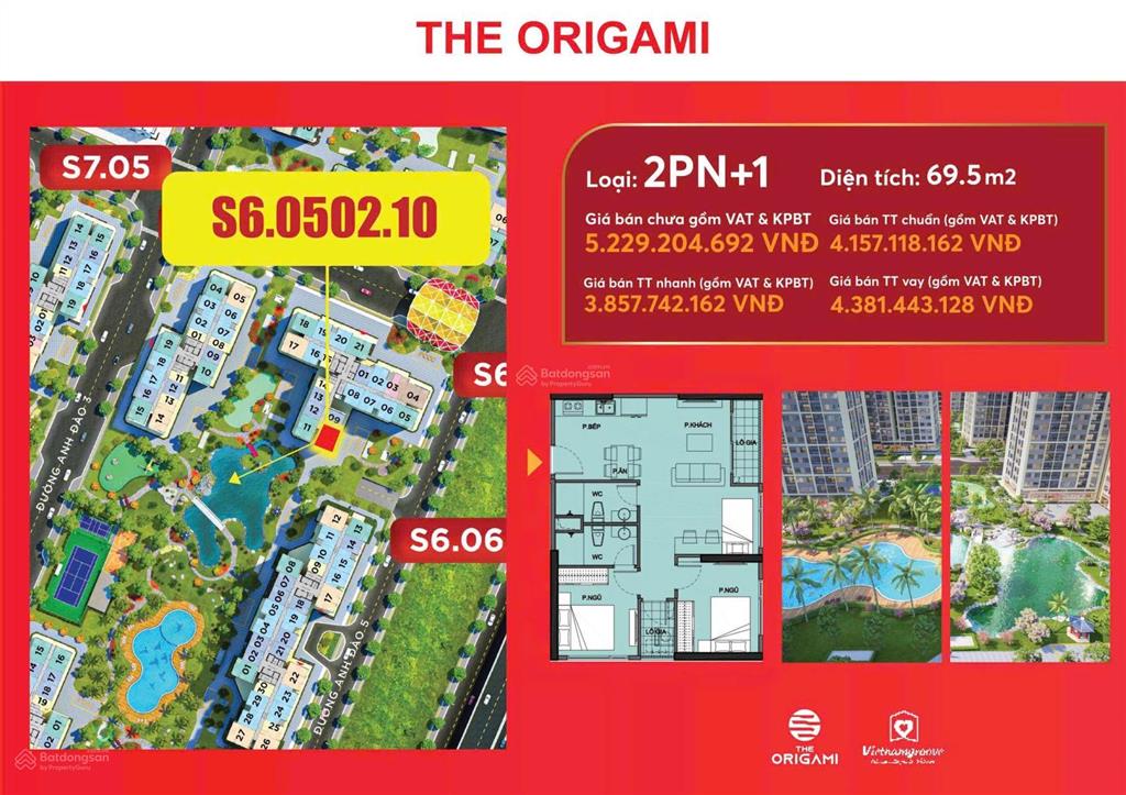 Căn hộ origami giá tốt 3,8 tỷ tại vinhomes grand park q9