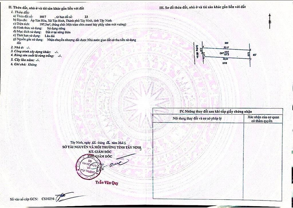 197.5m2 6x32m 100% thổ cư phường bình minh, tây ninh  giá tốt!  ngay 0909 383 ***