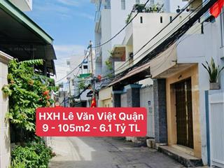 Người thân nhờ đăng bán phụ  105m2  lê văn việt quận 9 hxh cách mt chỉ 50m  6.1 tỷ rẻ tận cùng
