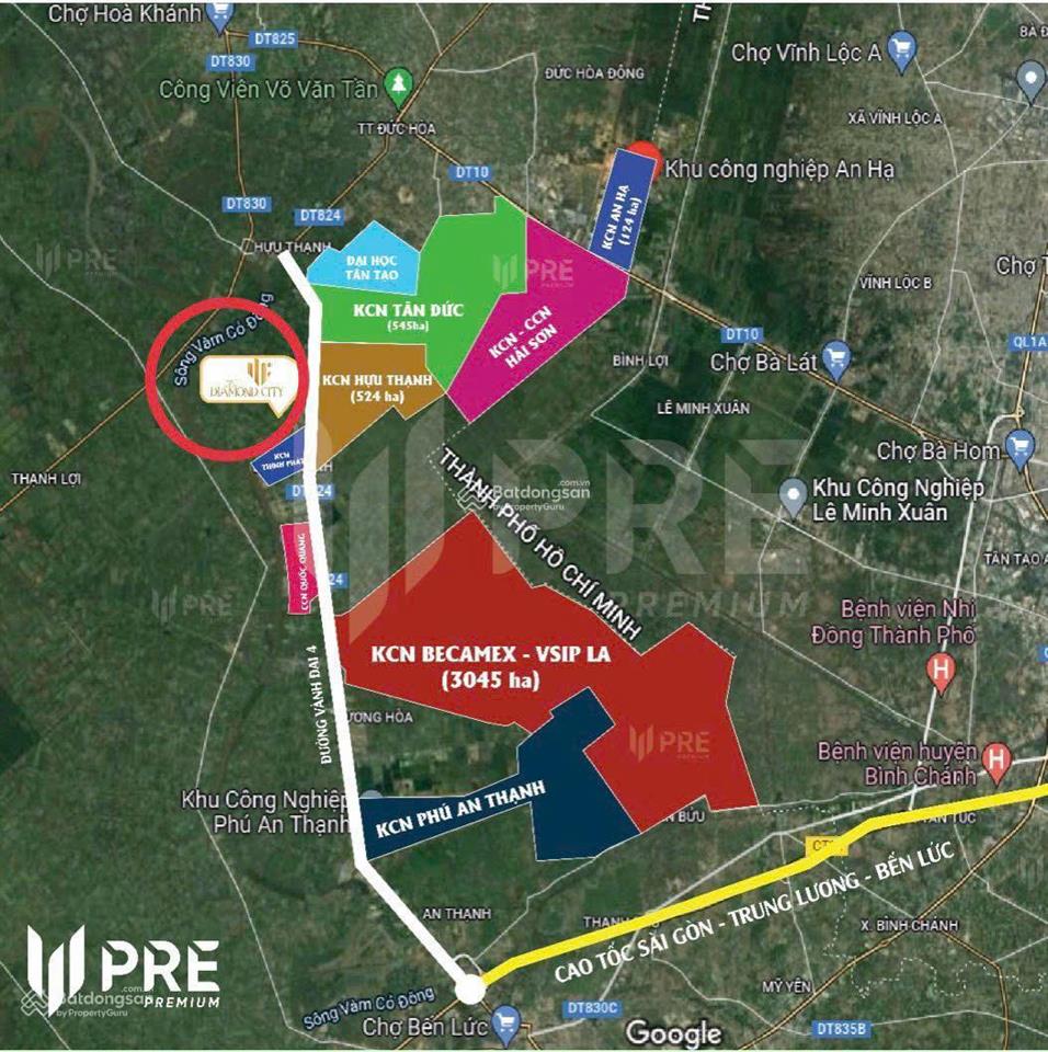 Đất nền dự án quốc linh diamond city tọa lạc tại đt 824, hựu thạnh, đức hòa, long an