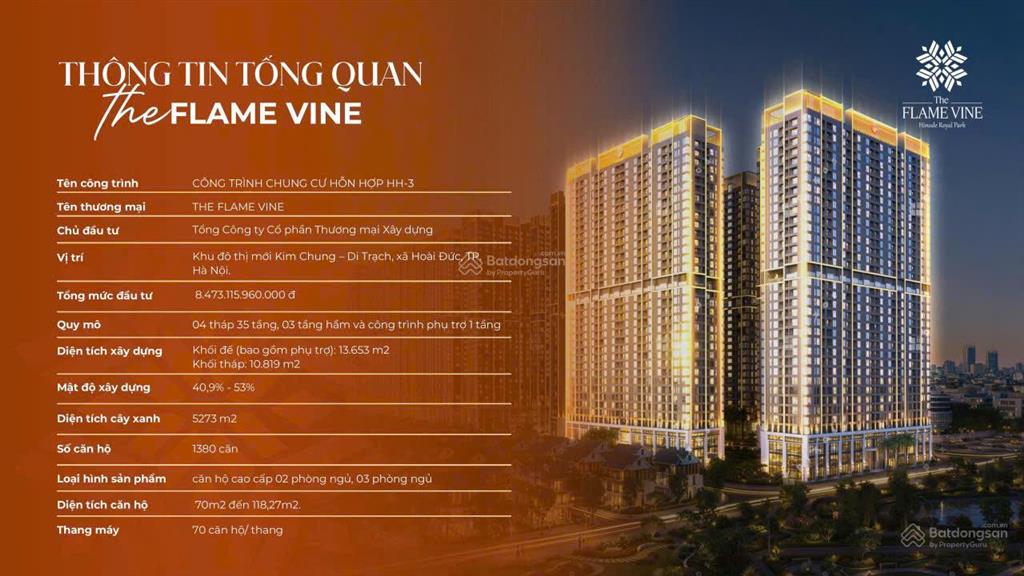 Chính thức ra hàng dự án the flame vine  kđt hinode royal park, giá chỉ từ 7xtr/m2