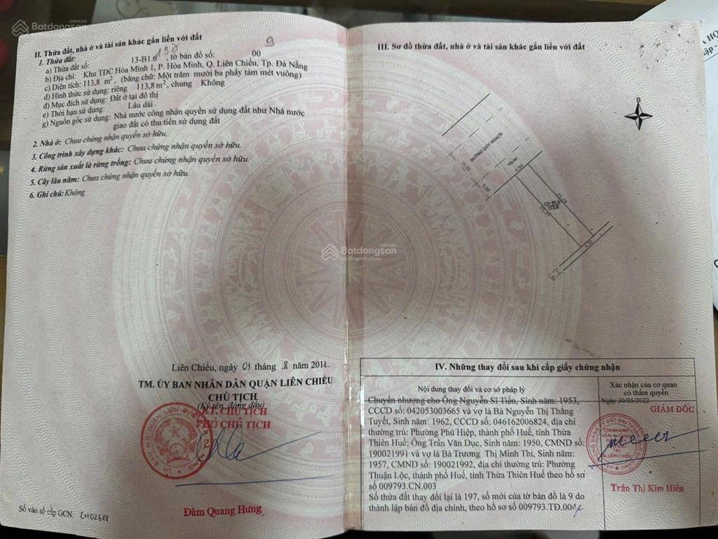 Bán nhà mt trần đình tri  đối diện chợ kinh doanh sầm uất  sát biển giá 11,5 tỷ.  0938 155 ***