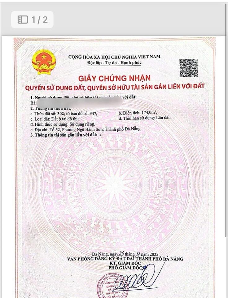 Bán lô đất 2 mt ngô thì sĩ  trục thông biển mỹ khê 174m2  giá 4x tỷ  0938 155 ***
