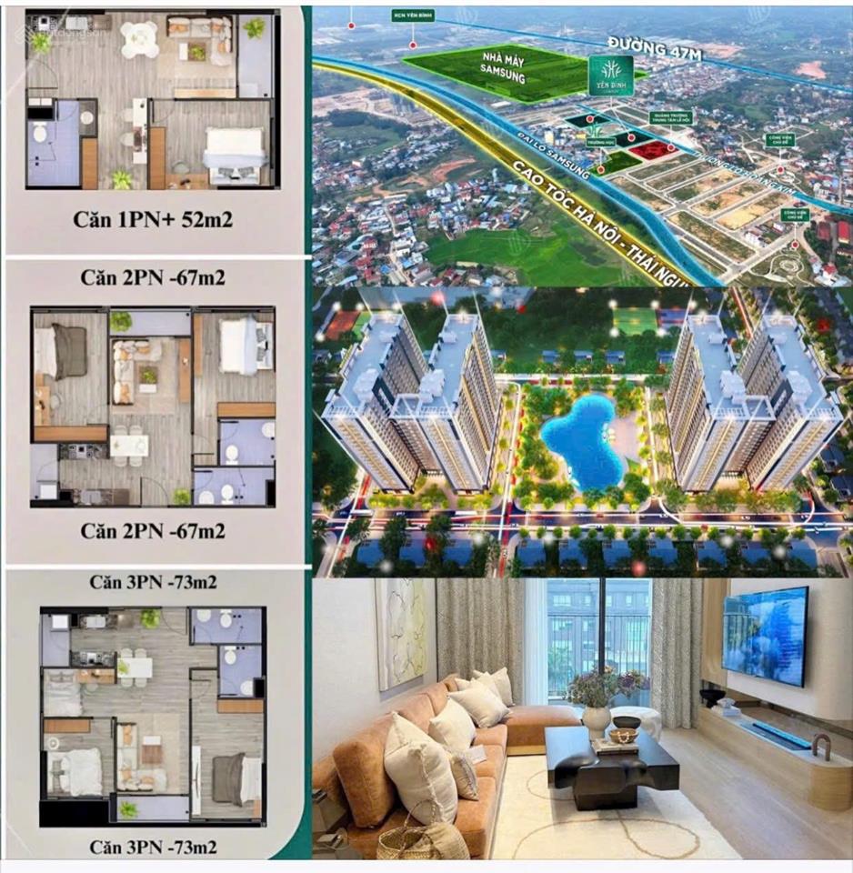 Quỹ ngoại giao yên bình complex 1,6 tỷ sở hữu căn hộ 2 ngủ view thoáng tầng cao