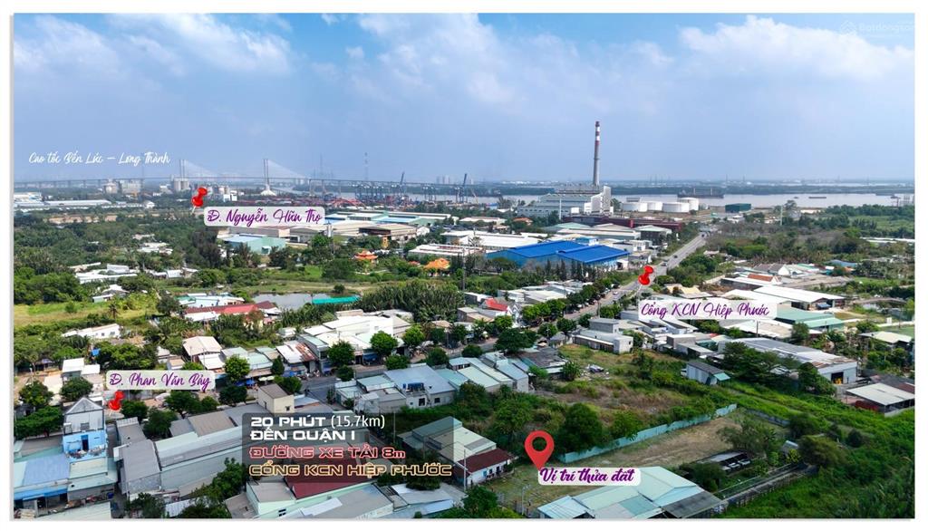 Chỉ 10 triệu/m2, đất diện tích lớn 18x83m (1.501m2), gần cổng khu công nghiệp hiệp phước