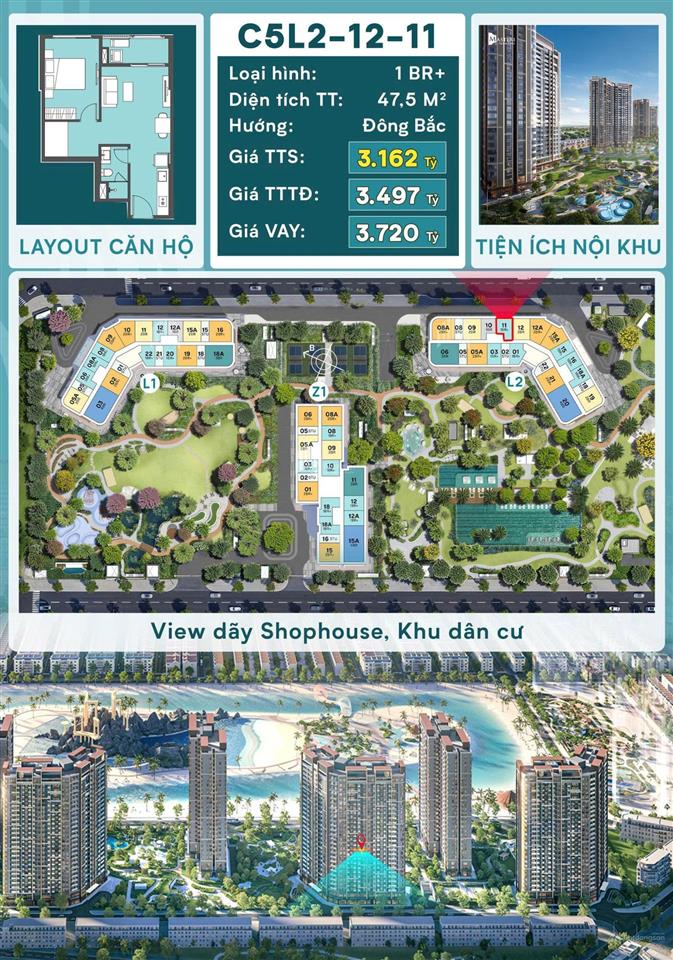 Căn hộ 1pn+ giá chỉ từ 3,1 tỷ  view triệu đô tại masteri grand coast