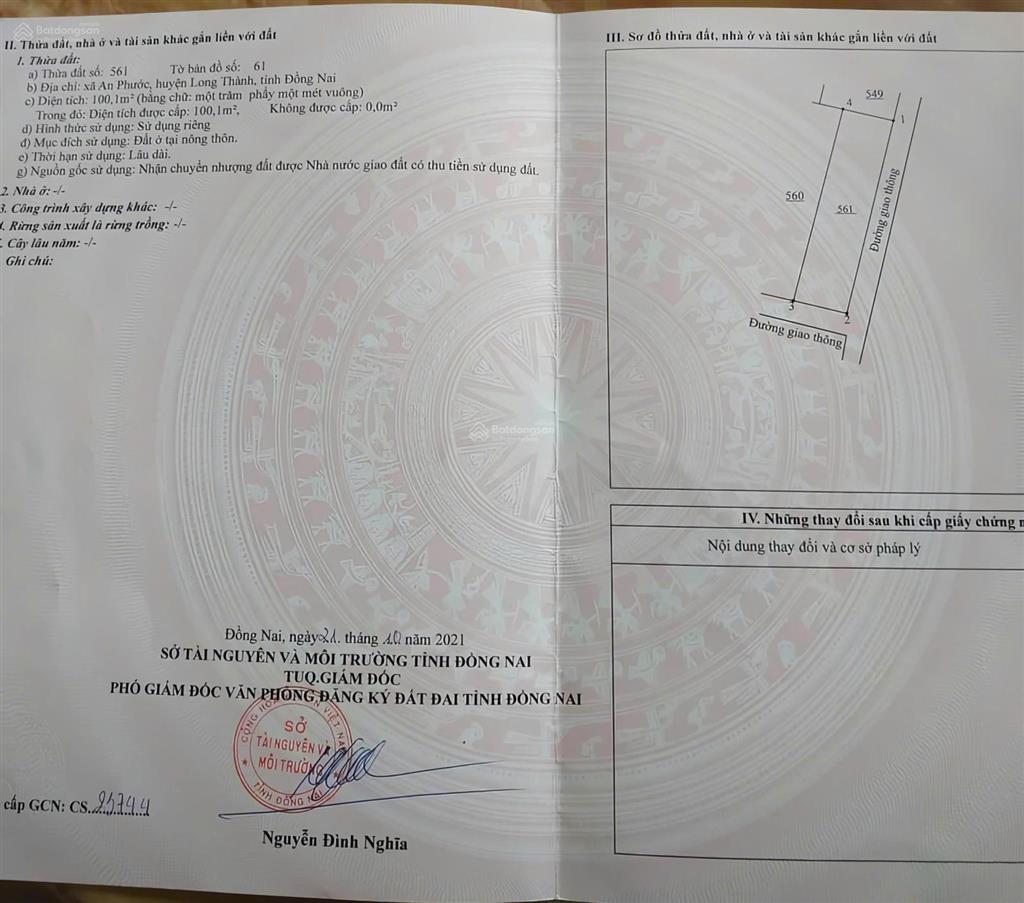 Cần bán đất nền gần sân bay long thành cách 5km  108m2  full thổ cư, chỉ 900tr/lô  sở hữu ngay