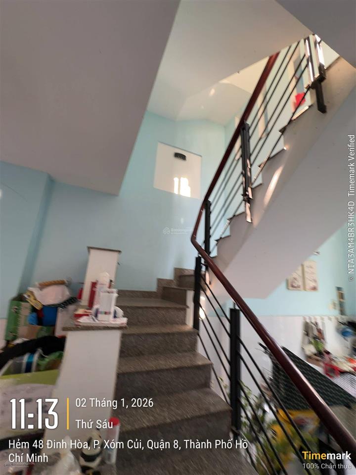Nhà góc (3,9*12m) đường đinh hoà, p13, q8, nhà cách đường chính 30m shr hiện hữu! sát cầu chà và q5