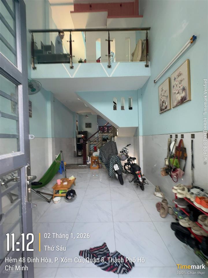 Nhà góc (3,9*12m) đường đinh hoà, p13, q8, nhà cách đường chính 30m shr hiện hữu! sát cầu chà và q5
