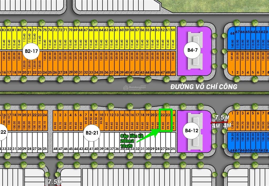 Giỏ hàng mới từ chủ đầu tư  2 lô liền kề mặt tiền võ chí công ngay toà căn hộ góc ngã tư