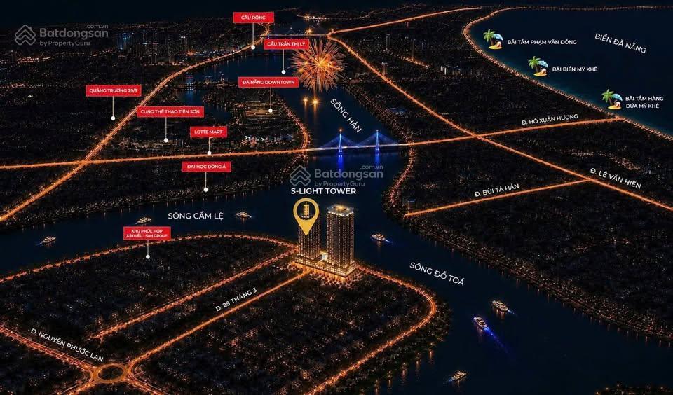 Quỹ căn view pháo hoa diff. căn hộ slight tower 3 mặt sông giá ưu đãi đợt 1 chỉ 54 triệu/m2.