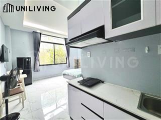 Cho thuê chdv studio full nội thất  cửa sổ lớn, bếp xa giường  ngay quốc hương, gần metro, siu