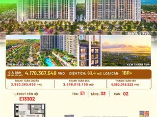Bán căn hộ 1pn+ tầng cao beacon  blanca city vũng tàu, giá 3 tỷ 349
