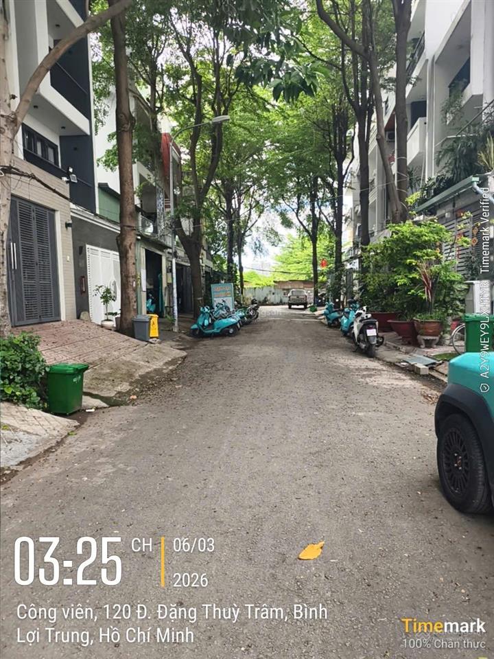 Bán nhà hxh p. 13, đặng thùy trâm, đt 5x16m, kc 5 tầng, giá 13 tỷ tl trước nhà công viên