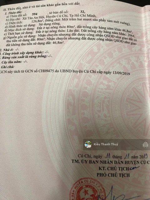 Bán lô đất 127m2 đ. nguyễn văn hoài, tân an hội. sổ hồng riêng. giá siêu rẻ 1 tỷ. cạnh kcn tây bắc