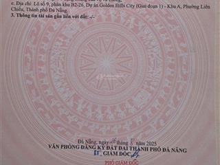 Chính chủ cần bán lô đất b2/26 lô 9 khu godehills sạch đẹp hợ với ở hoặc đầu tư  0905 771 ***