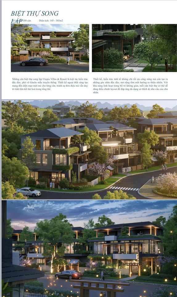 Chính thức ra mắt căn biệt thự tại utopia villas & resort giá chỉ từ 38tr/m2, sổ đỏ lâu dài