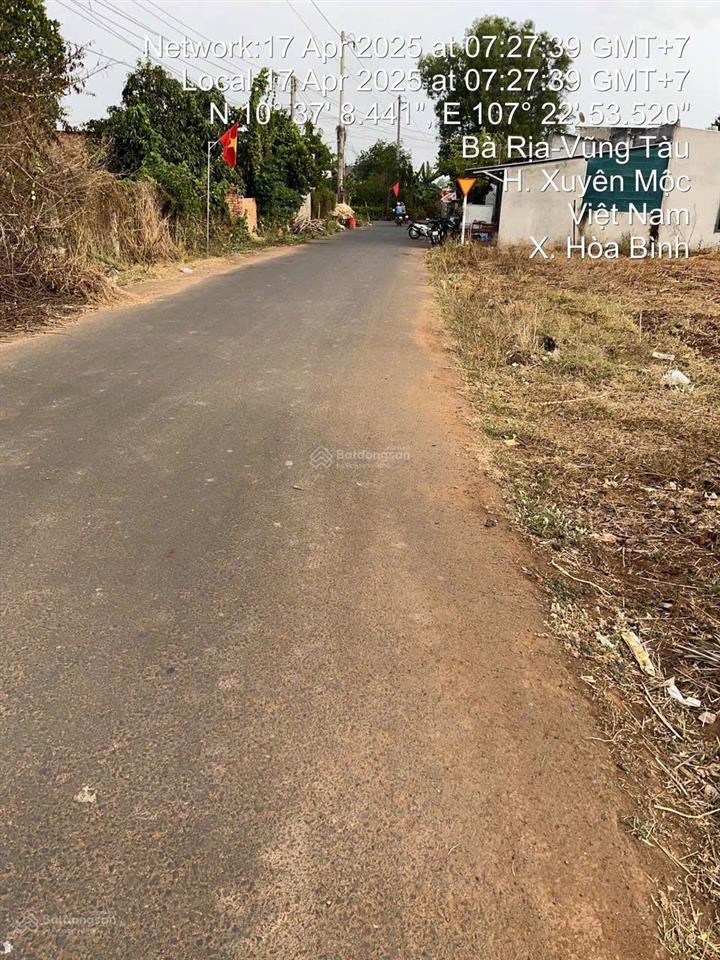 Cơ hội sở hữu lô đất 2 mặt tiền vị trí đẹp tại xã hòa bình, huyện xuyên mộc, bà rịa vũng tàu
