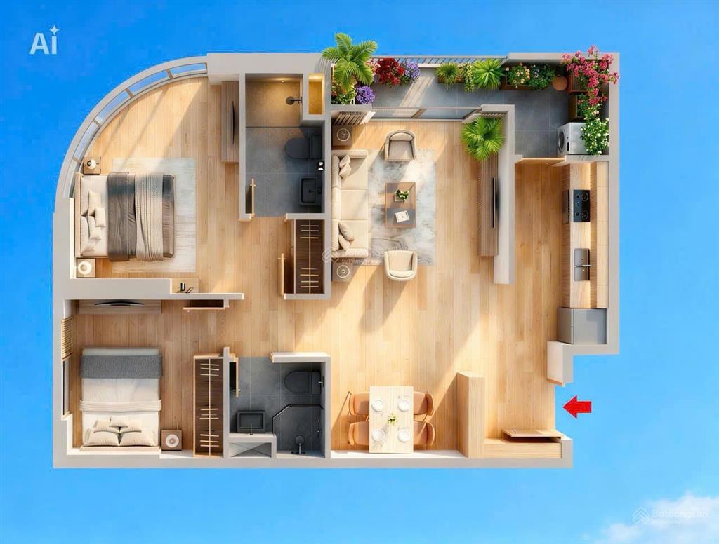 Suất nội bộ  căn góc 2pn view sông & pháo hoa fours tower đà nẵng