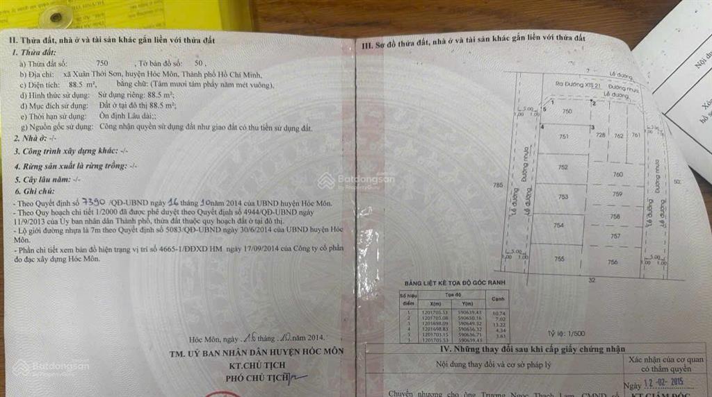 Bán lô góc , đường võ thị hồi, dt 88,5m2 ngang 5m, giá  4,05ty