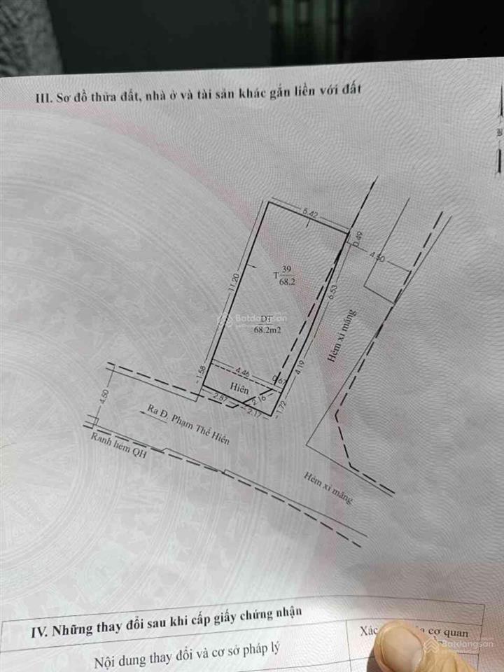 Nhà cũ 2 tầng tiện xây mới hẻm thông 45m2 ngang 4,5m nở hậu phạm thế hiển. 3,33 tỷ