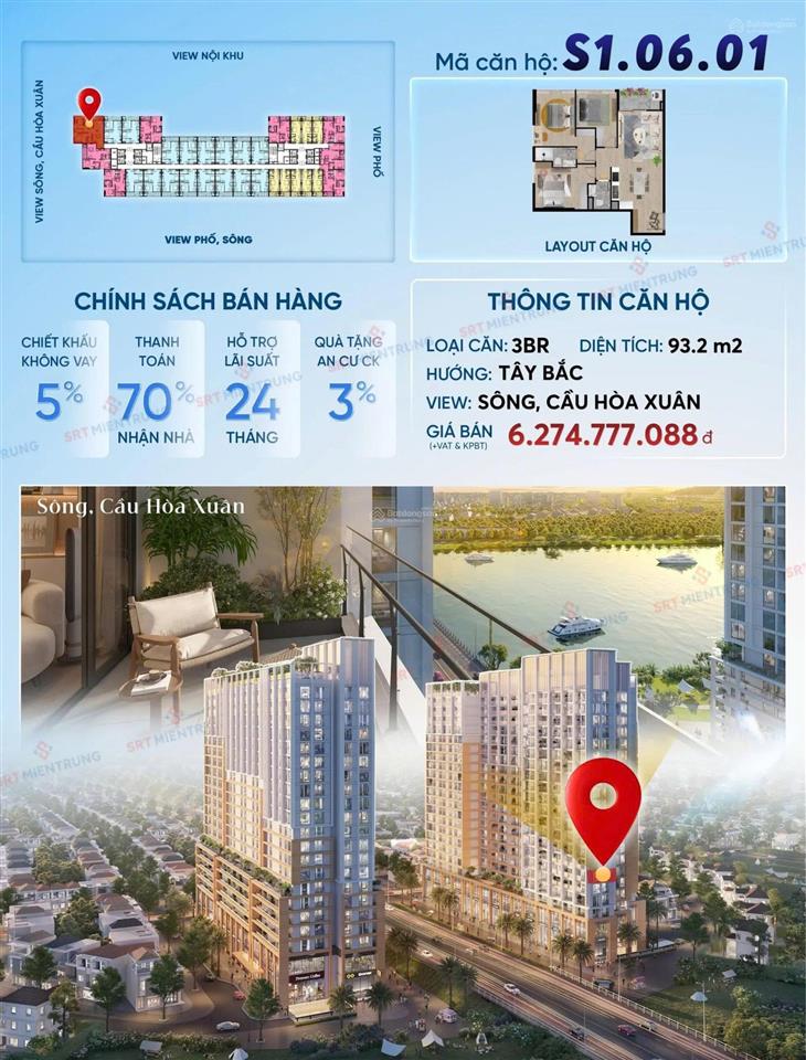 Spana tower căn 3pn đẹp, giá tốt chưa qua đầu tư