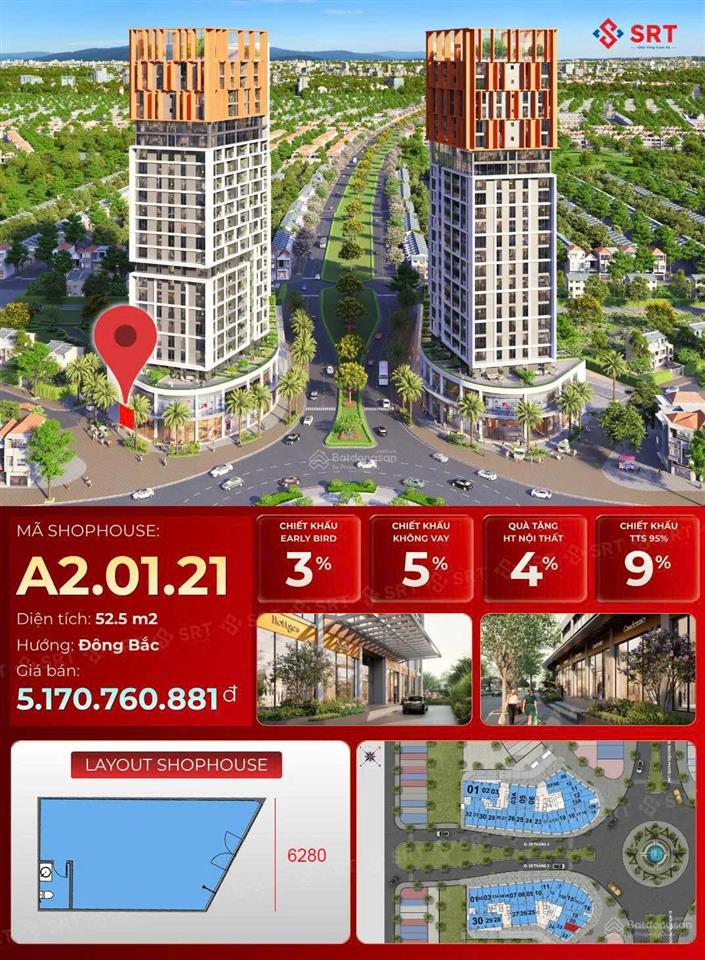 Suất đầu tư shophouse cora hòa xuân giá tốt bảng hàng