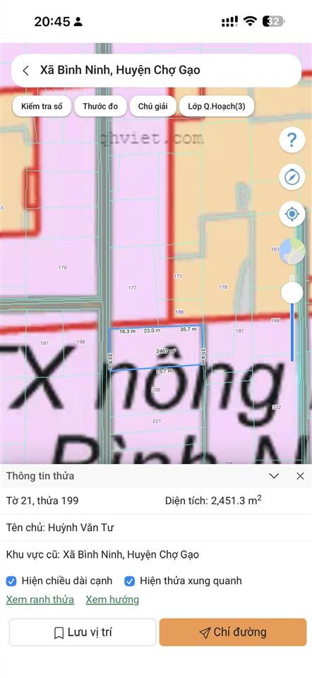 Bán đất 2451.3 m2 tại ấp hoà thạnh, giá ưu đãi 2,5 tỷ