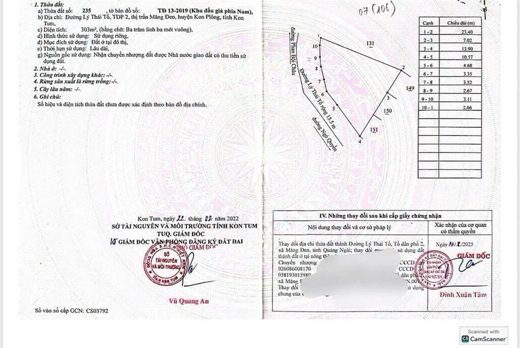 Lô góc mặt tiền lý thái tổ trung tâm măng đen