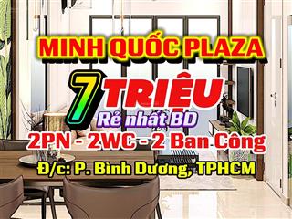 Cho thuê căn hộ minh quốc plaza phường bình dương, full nội thất, giá 7 triệu