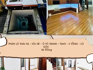 Hạ tiếp 1.5 tỷ phân lô thái hà 70m2 5 tầng lô góc vỉa hè 2 bên 6 phòng ngủ gara t1, giá 29.6 tỷ