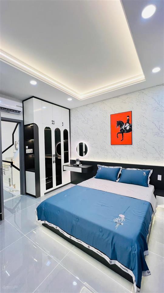 Nhà phố lửng 3 lầu  60m2  thiết kế sang trọng hiện đại full nội thất  hẻm 7m khu phân lô tx24