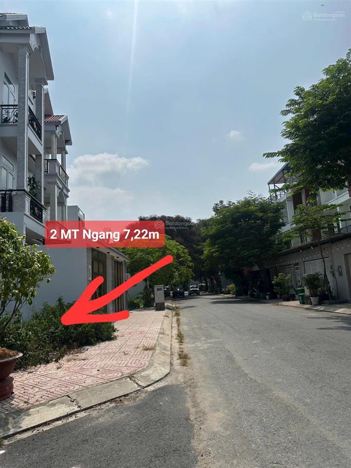 Lô đất đẹp góc 2 mặt tiền ngang 7.2m trục chính kdc hà đô river side102m2 full thổ cư hệ số xây4.0