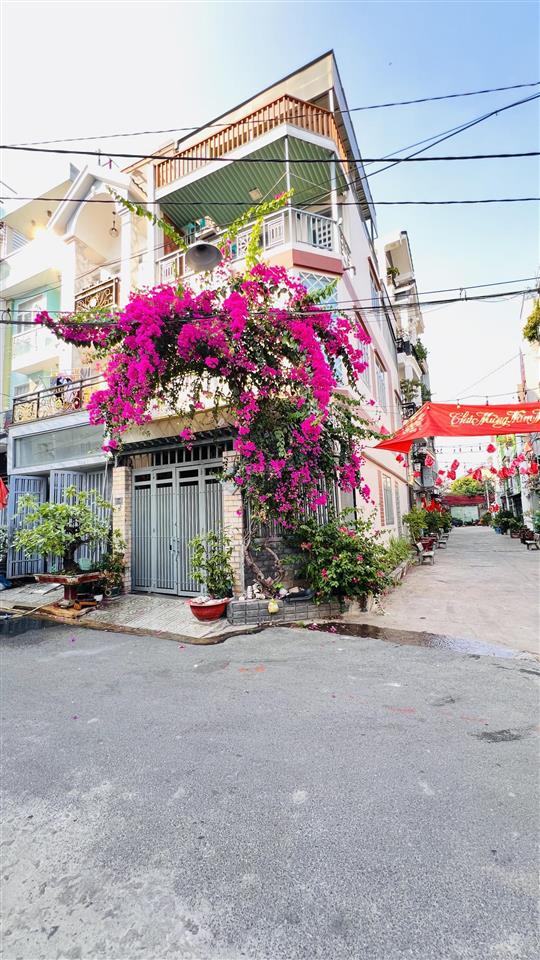 Giảm 500tr gấp bán nhà (5.1mx15m)  góc 2 mặt tiền sát gò vấphẻm 8m xe tải hà huy giáp4 tầng btct