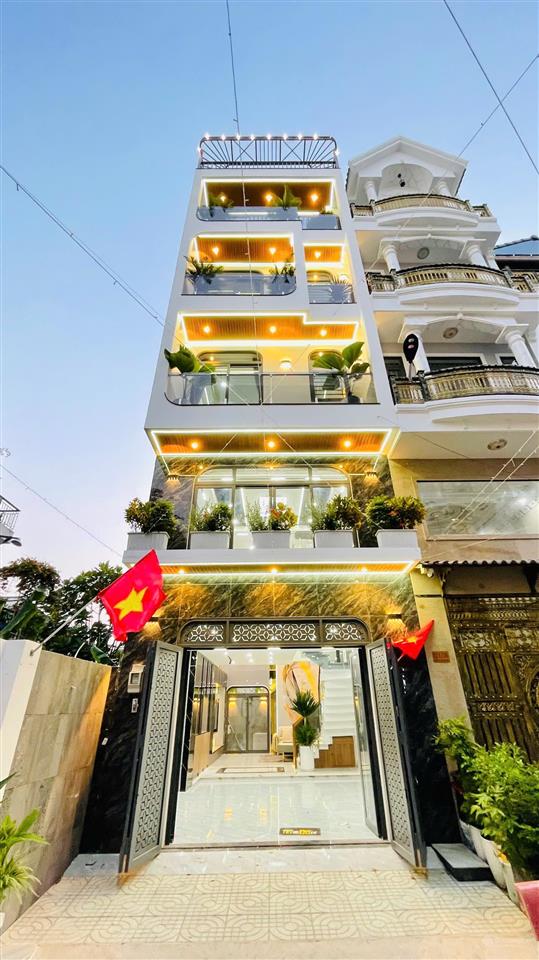 Chủ thiện chí giảm 400tr nhà phố 5 tầng70m2hoa khôi xóm kế bên sông vàm thuật giáp gò vấpđường9m