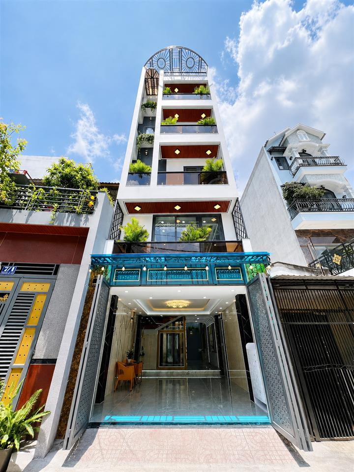 Siêu phẩm có thang máy ngay dương thị mười q.1271m2 ngang 4.5m5 tầng btctnội thất xịn 8.59tỷ