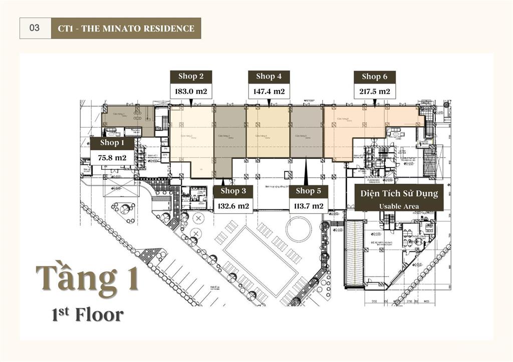 Phòng kinh doanh minato shop ct1 siêu rộng 130m2, mt 15m, 38tr/m2, mở nhà hàng bao thắng!