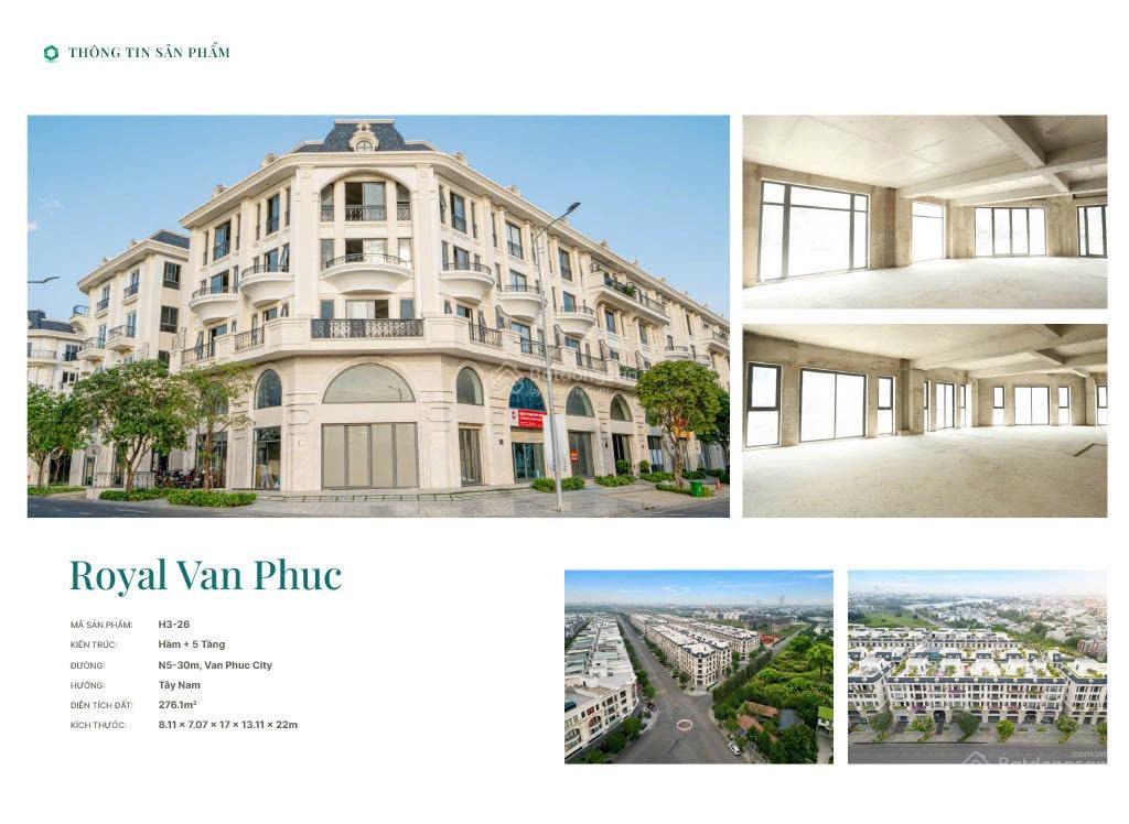 Mua trực tiếp cđt vạn phúc | shophouse royal góc 2 mt đinh thị thi  ck khủng 30% | nhận nhà ngay