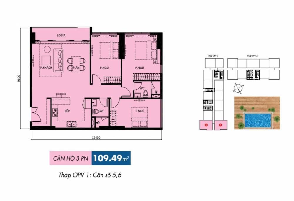 Chuyển nhượng căn hộ 3pn orchard park view, 9tỷ3, 110m2, ntcb, nhận nhà ngay