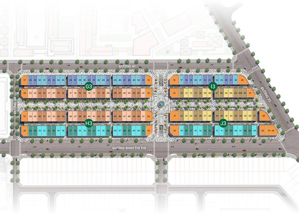 Lô góc 2 mặt tiền đẹp của khu royal lên tới 361,2m2 giá 96,831 tỷ