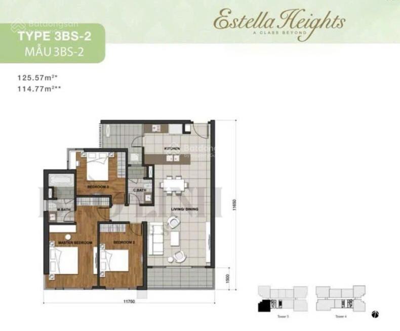 Estella heights bán căn hộ tháp t4 loại spa foreigner quota với 3 phòng ngủ nội thất đầy đủ
