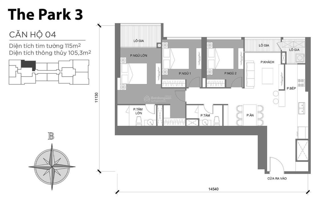 Vinhomes central park bán căn hộ tháp park 3 với 3 phòng ngủ nội thất đầy đủ