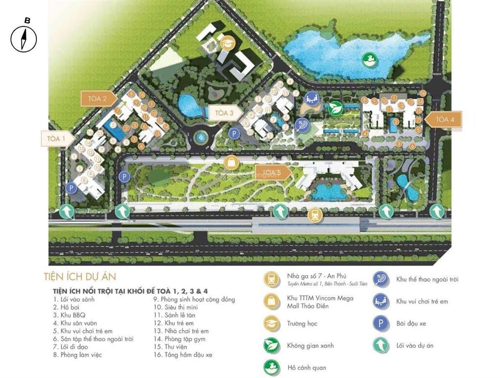 Masteri thảo điền bán căn hộ tháp t1 với 2 phòng ngủ nội thất đầy đủ có sổ hồng