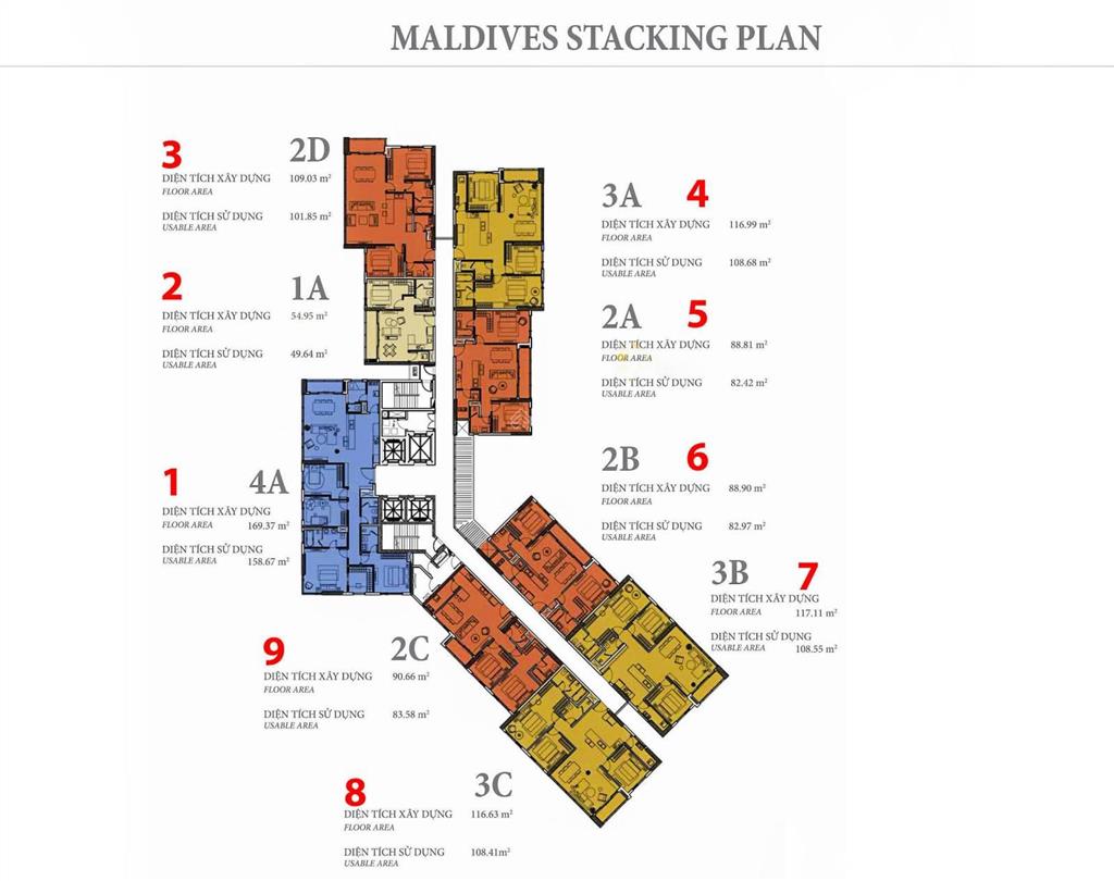 Đảo kim cương bán căn hộ tháp maldives loại spa foreigner quota với 3 phòng ngủ view sông